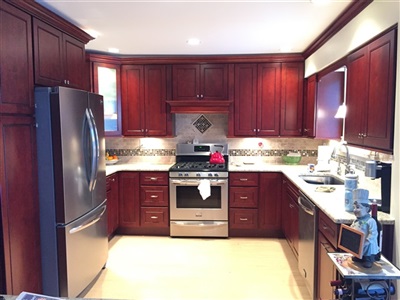 East Meadow Kitchen Elegant cherry with gaillio ornamental 1